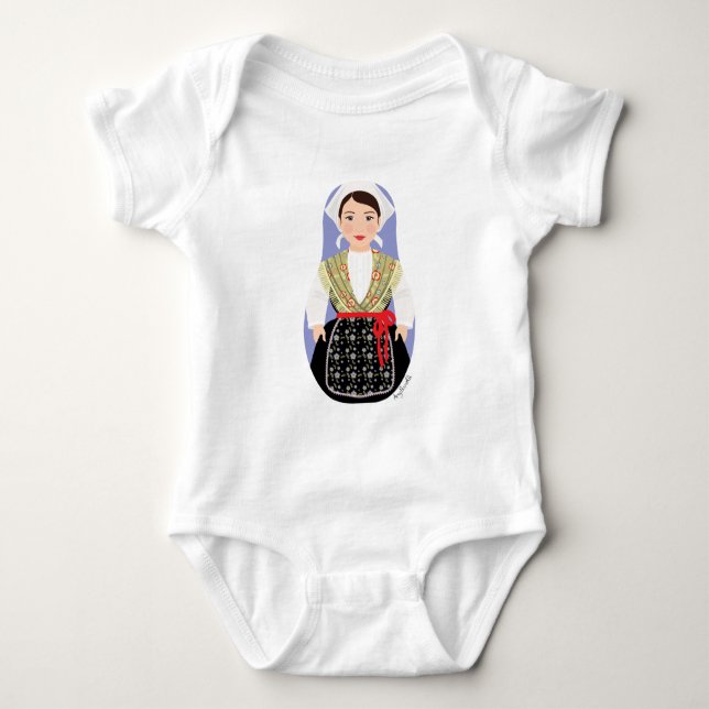 Kroatisch, Istrian Matryoshka Baby Bodysuit Strampler (Vorderseite)
