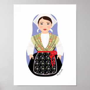 Kroatisch, istrisches Matryoshka-Poster Poster