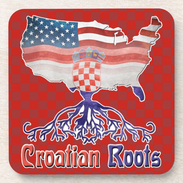 Kroatisch Roots Amerian Croat Untersetzer Set (Vorderseite)
