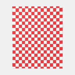 Kroatisch rotes weißes Prüfbrett-Muster Fleecedecke