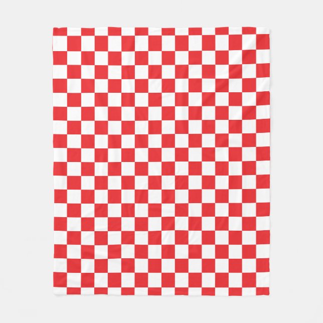 Kroatisch rotes weißes Prüfbrett-Muster Fleecedecke (Vorderseite)