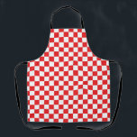 Kroatisch rotes weißes Prüfbrett-Muster Schürze<br><div class="desc">Kroatische Schürze für das Muster des roten Tafelmusters</div>