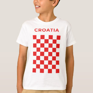 Kroatisch Schachbrett Rot T-Shirt