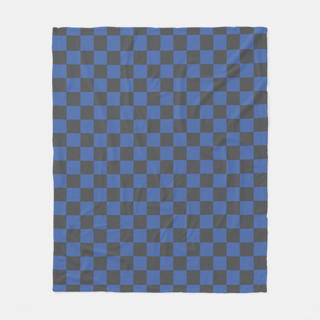 Kroatisch Schwarz-Blau-Schachbrettmuster Fleecedecke (Vorderseite)