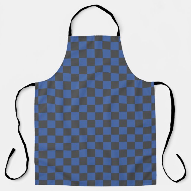 Kroatisch Schwarz-Blau-Schachbrettmuster Schürze (Vorderseite)