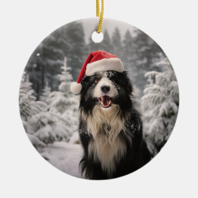 Kroatisch Sheepdog Christmas Keepake Keramik Ornament (Vorne)