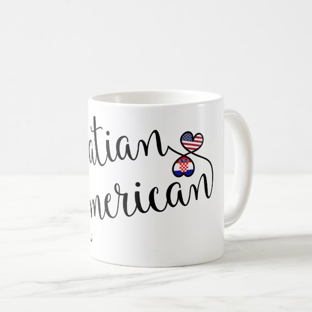Kroatische American Entwined Hearts Tasse (VorderseiteRechts)
