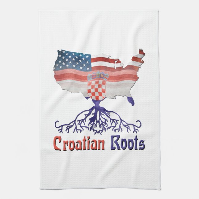 Kroatische Amerikaner Roots Küchentücher (Vertikal)