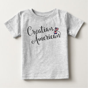 Kroatische amerikanische Herzklopfe Baby T-shirt