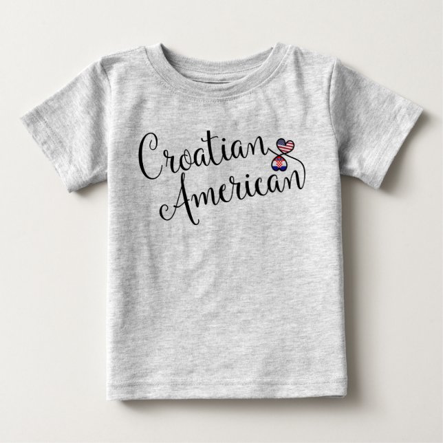 Kroatische amerikanische Herzklopfe Baby T-shirt (Vorderseite)