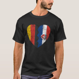 Kroatische deutsche Flagge Herz Deutschland Kroati T-Shirt