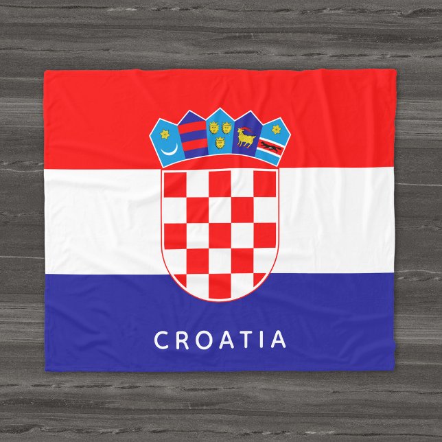 Kroatische Fahne mit benutzerdefiniertem Text Fleecedecke (Von Creator hochgeladen)