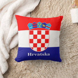 Kroatische Fahne mit benutzerdefiniertem Text Kissen