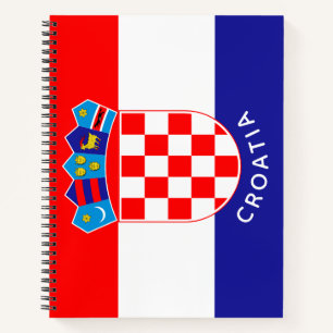Kroatische Fahne mit benutzerdefiniertem Text Notizbuch