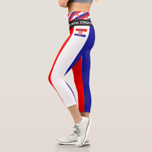 Kroatische Fahnen, kroatische Mode, Sport /Fitness Capri Leggings