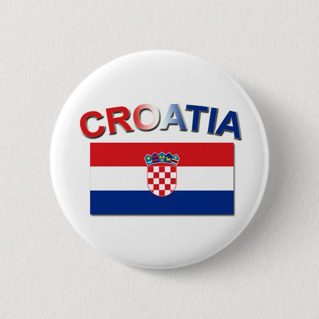 Kroatische Flagge 2 Button (Vorderseite)