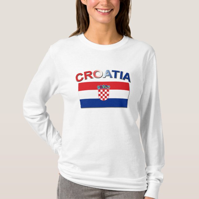 Kroatische Flagge 2 T-Shirt (Vorderseite)