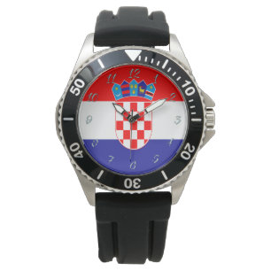 kroatische Flagge Armbanduhr