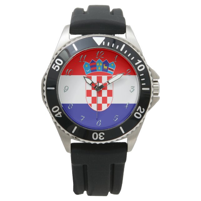 kroatische Flagge Armbanduhr (Vorderseite)