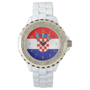 Kroatische Flagge Armbanduhr