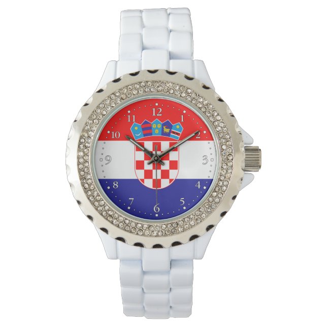 Kroatische Flagge Armbanduhr (Vorderseite)