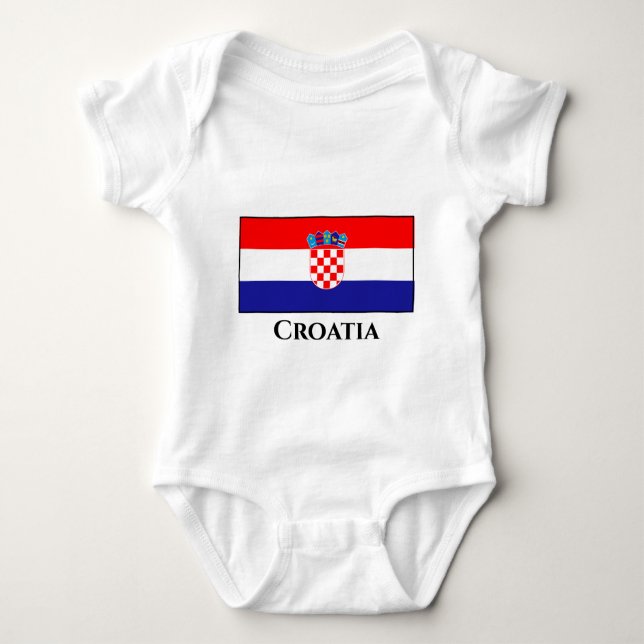 kroatische Flagge Baby Strampler (Vorderseite)