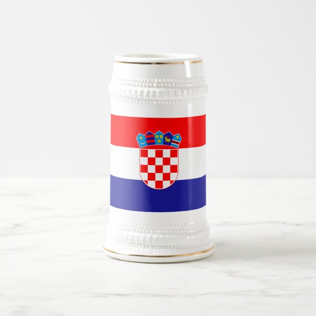 Kroatische Flagge Bierglas (Mittel)
