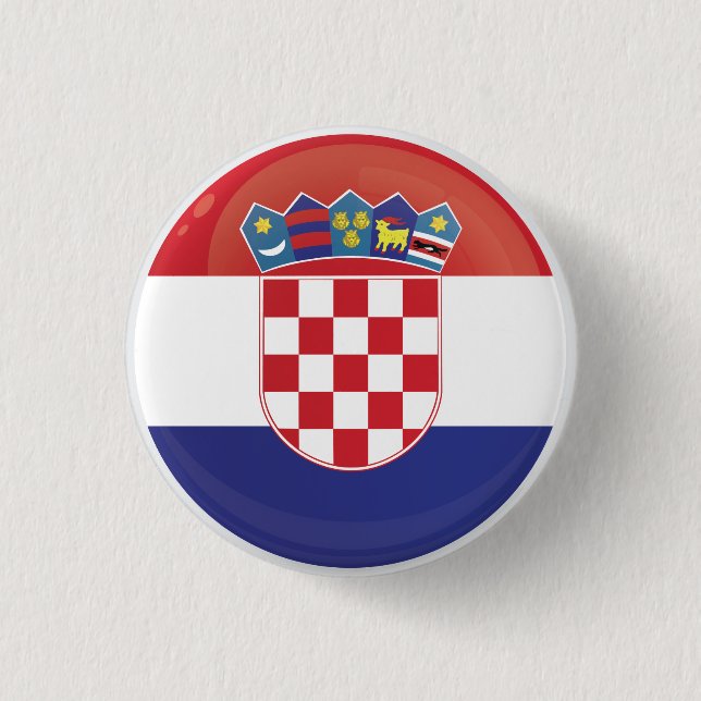 Kroatische Flagge Button (Vorderseite)