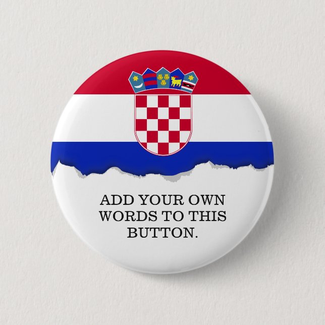 Kroatische Flagge Button (Vorderseite)