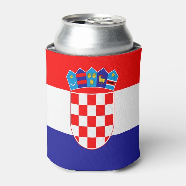 kroatische Flagge Dosenkühler (Kanne Vorderseite)