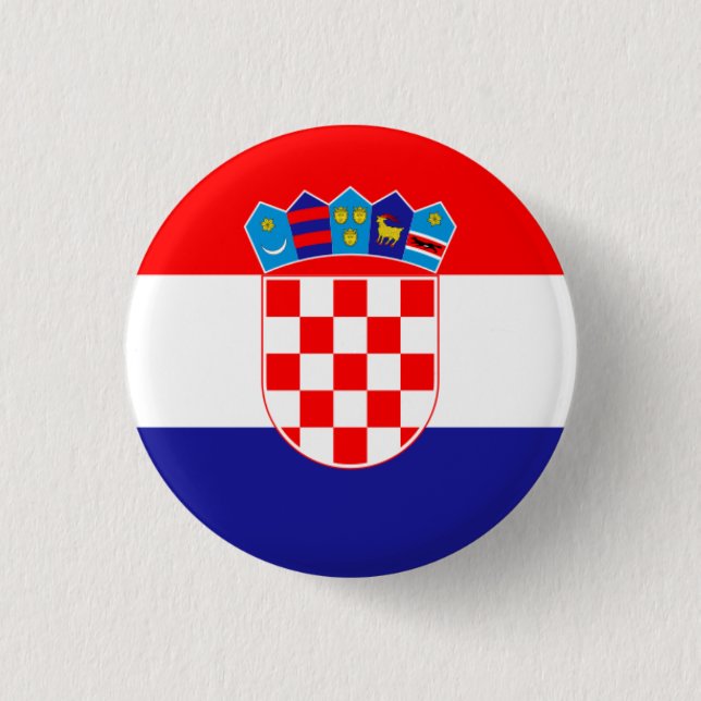 Kroatische Flagge, Flagge Kroatiens Button (Vorderseite)