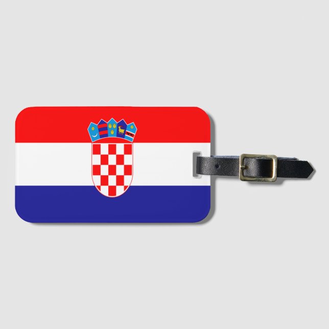 Kroatische Flagge Gepäckanhänger (Vorderseite (Horizontal))
