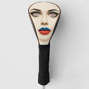 Kroatische Flagge Gesicht – Augen & Lippen Pop Art Golf Headcover