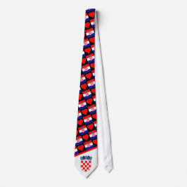 Kroatische Flagge Herzmuster Kroatien Nationalstol Krawatte