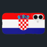 Kroatische Flagge Hrvatska Zastava iPhone 16 Hülle<br><div class="desc">Dieser Telefonkoffer zeigt die Flagge Kroatiens mit dem Wappen.</div>
