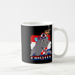 Kroatische Flagge Katze kroatischer Fußball kroati Kaffeetasse