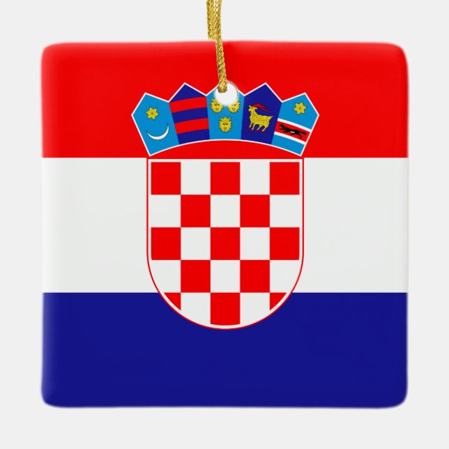 kroatische Flagge Keramikornament (Vorderseite)