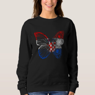 Kroatische Flagge Kroatien Butterfly Hrvatska Kroa Sweatshirt