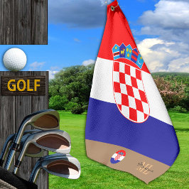 Kroatische Flagge & Kroatien, mit Monogramm / Golf Golfhandtuch
