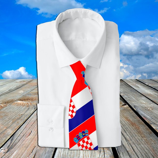 Kroatische Flagge & Kroatien - Reisen, Urlaub/Spor Krawatte (Von Creator hochgeladen)