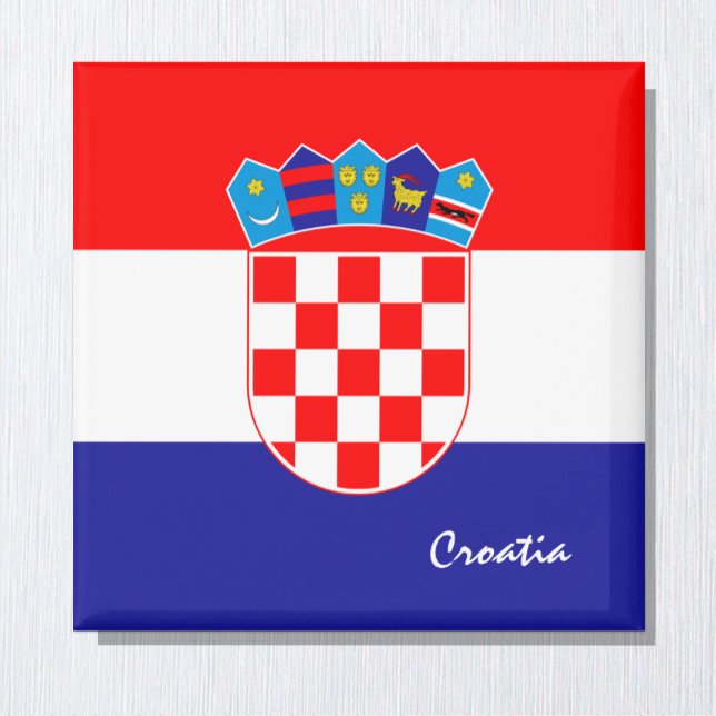 Kroatische Flagge & Kroatien Reisen, Urlaub/Sport Magnet (Von Creator hochgeladen)