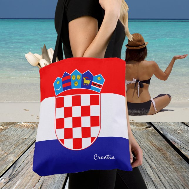 Kroatische Flagge & kroatische Mode/Sportfans Tasche (Von Creator hochgeladen)
