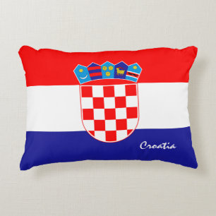 Kroatische Flagge & kroatische Modeurlaube /Sport Dekokissen