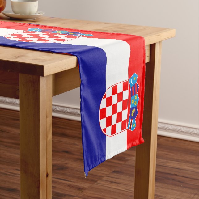 Kroatische Flagge & kroatische Zuhause/Sportfans Kurzer Tischläufer (Beispiel)