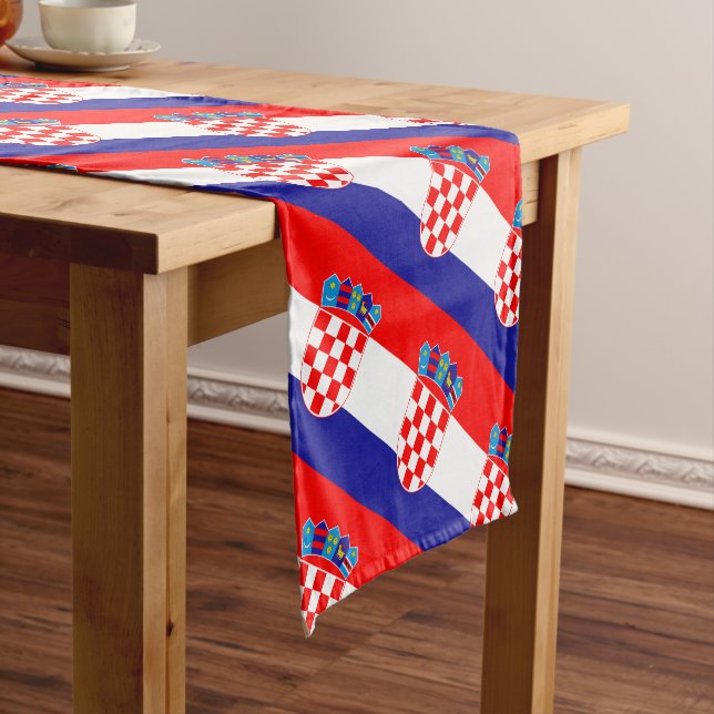 Kroatische Flagge & kroatische Zuhause/Sportfans Kurzer Tischläufer (Beispiel)