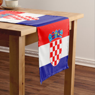 Kroatische Flagge & kroatische Zuhause/Sportfans Kurzer Tischläufer