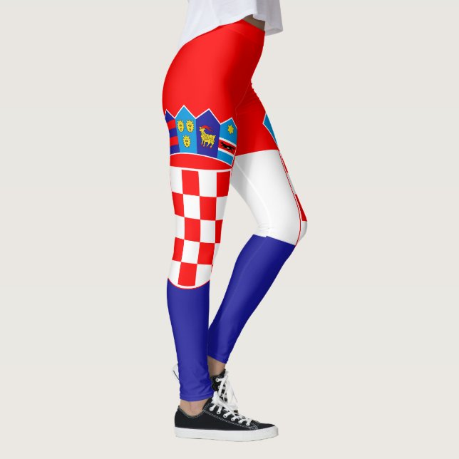 Kroatische Flagge Leggings (Rechts)