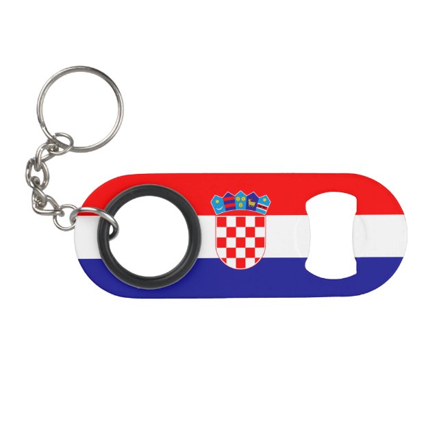 Kroatische Flagge Mini Flaschenöffner (Vorderseite (Horizontal))
