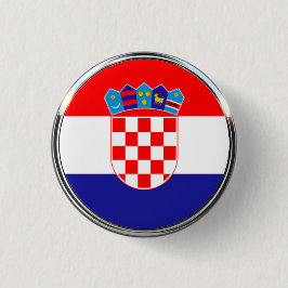 Kroatische Flagge mit Wappen Button