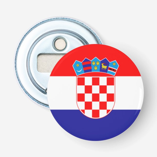 Kroatische Flagge mit Wappen Flaschenöffner (Vorderseite)